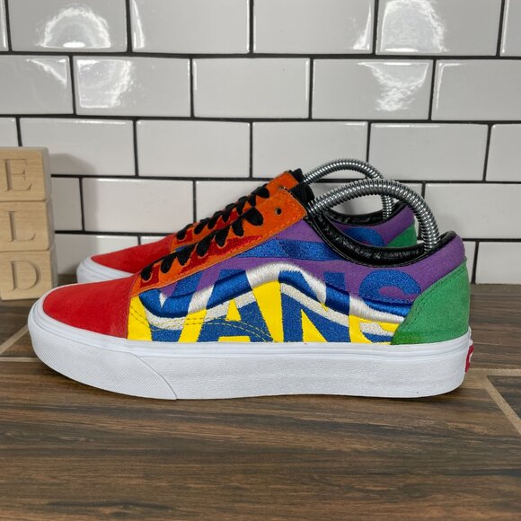 Vans Old Skool Mens Size 6.5 Shoes Multicolor Suede Canvas Statement Sneakers - Picture 1 of 15